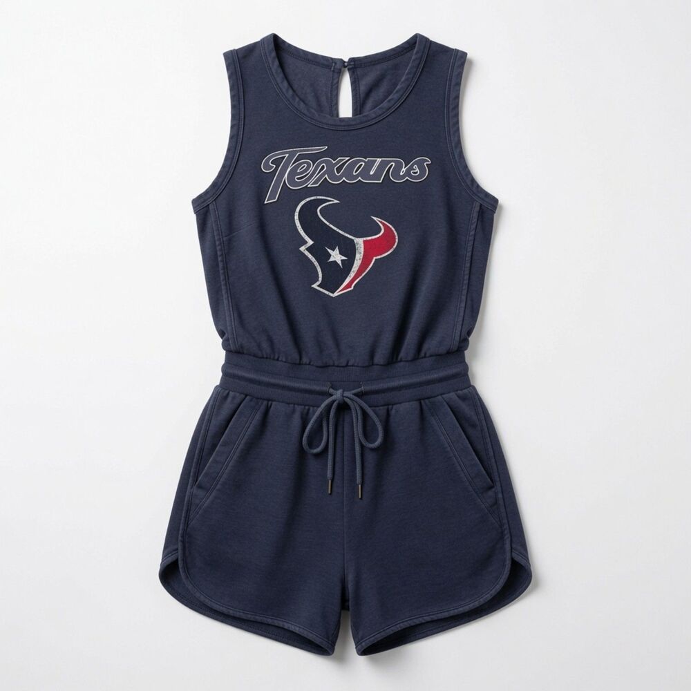 NFL Team Houston Texans Women's Size M Navy Blue Sport Instep Romper - Picture 5 of 10
